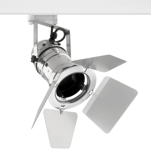 PAR30 Theatre Three Circuit Track Light + Barn Door 240V 100W Chrome