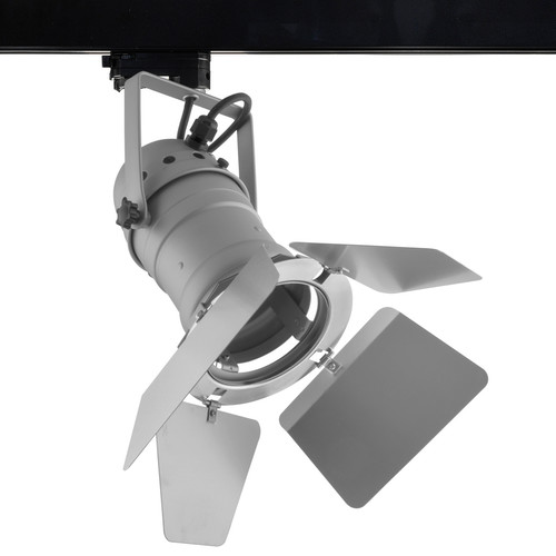 PAR30 Theatre Three Circuit Track Light + Barn Door 240V 100W Silver