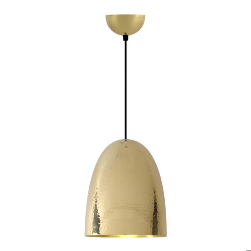 Stanley Large Pendant Light Hammered Brass 100W
