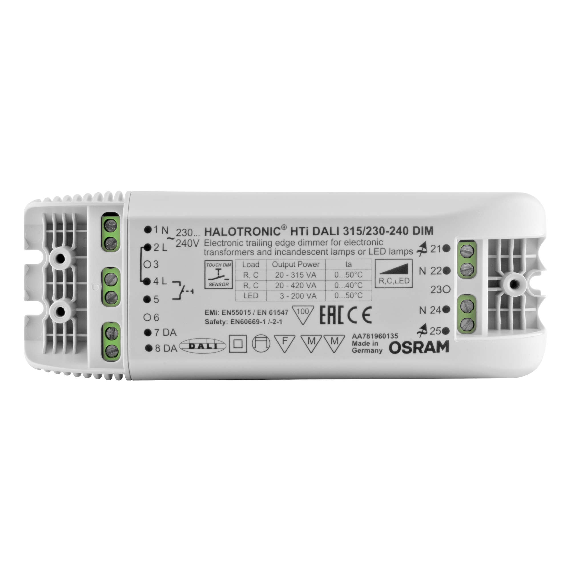 Dali to Phase 240V Interface Trailing edge dimming 315W Mr Resistor Lighting