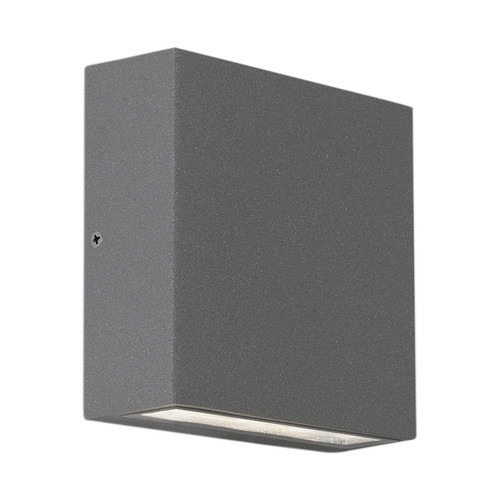 Elis Twin LED Up/Down Wall Light 240V Textured Grey 7.7W