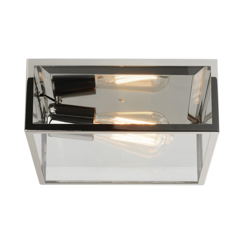 Bronte Outdoor Flush Ceiling Light 240V (7866) Nickel 60W