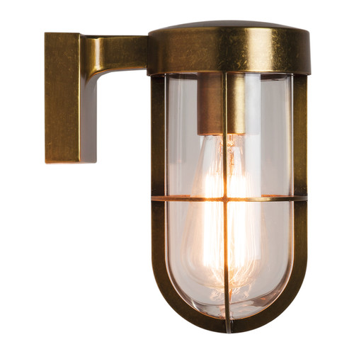 Cabin Outdoor Garden Lantern Wall Light 60W Antique Brass