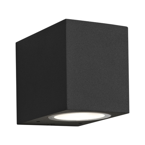 Chios 80 Outdoor Garden Wall Light 240V Textured Black 6W