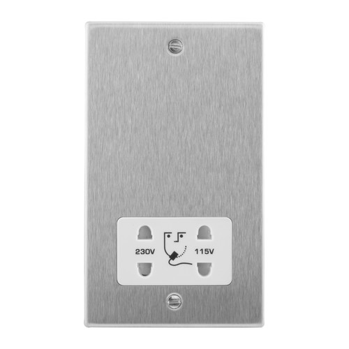 Shaver Point 1 gang shaver socket Satin Stainless