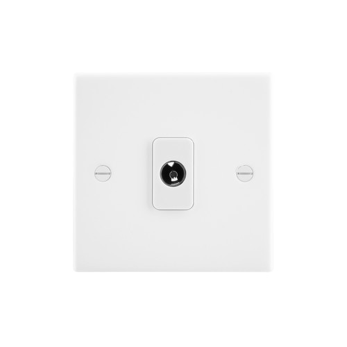 TV Socket 1 gang non-isolated TV socket Matt White