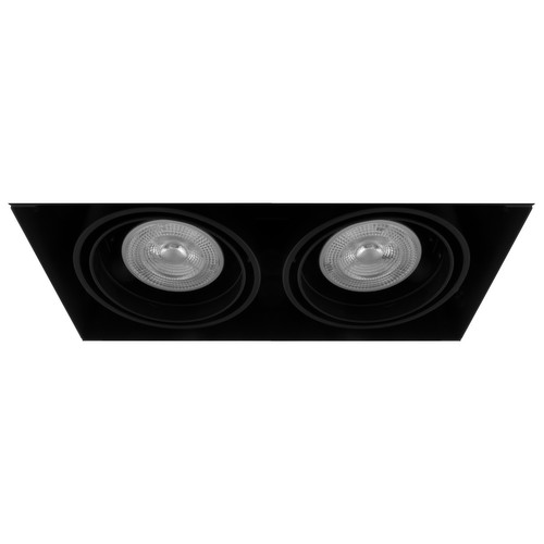 Grid Trimless Double LED GU10 / AR70 Downlight 240V 2 x 50W Black