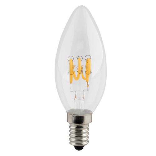 LED Carbon Filament Spiral Candle Light Bulb 35mm 280lm 2700K Dimmable SES 2.7W