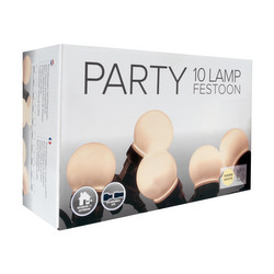 LED Party Festoon Lights 5m 240V Frosted Warm White Lamp Black Cable