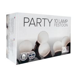 LED Party Festoon Lights 5m 240V Frosted Cool White Lamp Black Cable