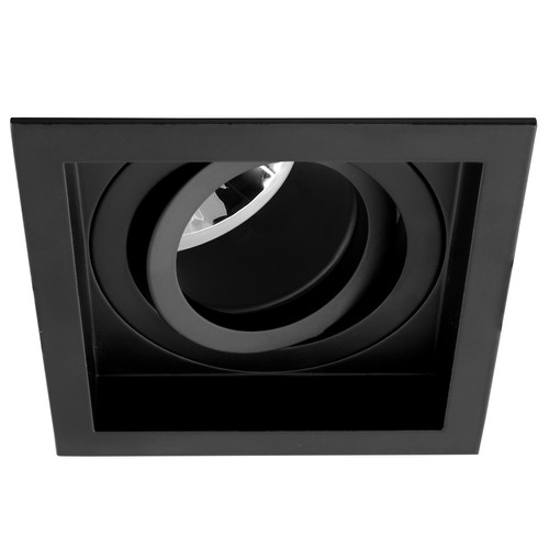 Rock 'n' Roll Square Adjustable Black Baffle Downlight GU10 240V 50W Black