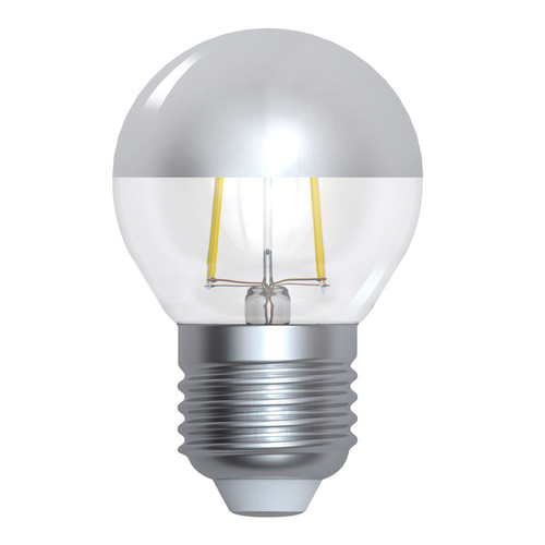 LED Golfball Filament Light Bulb Silver Cap ES/E27 350lm Dimmable 4W 2700K Warm White
