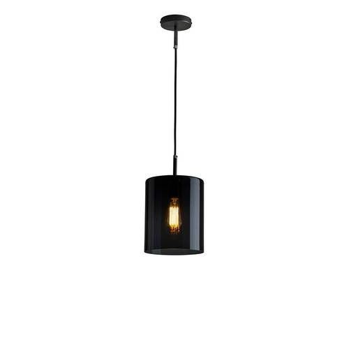 Large Brompton Glass Pendant Anthracite 60W