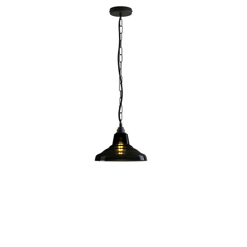 Small Anthracite Glass School Pendant Anthracite 60W