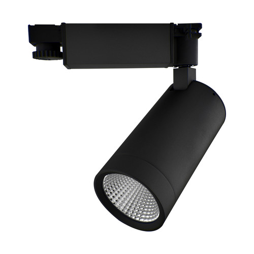 Tube Dimmable LED Track Light 3 Circuit 25W 38° Beam Angle Black 3000K Warm White