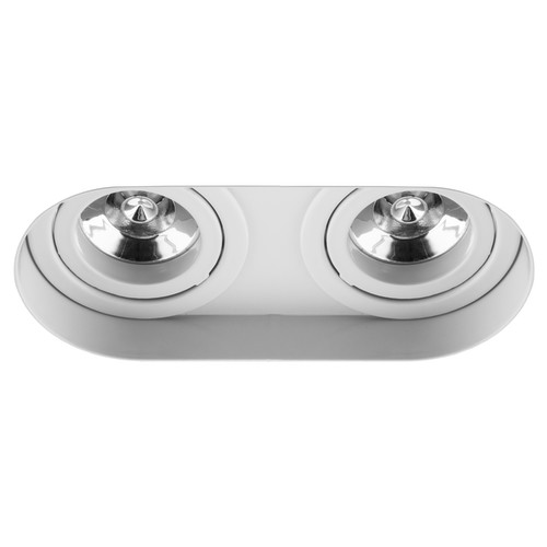 Trimless Double Round Adjustable Downlight GU10 240V RAL 9010 Pure White 2 x 50W
