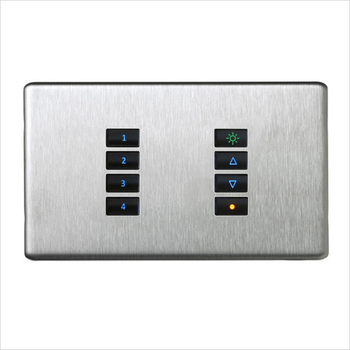 SceneStyLED4 Kit Brushed Stainless Steel Plate Black Buttons
