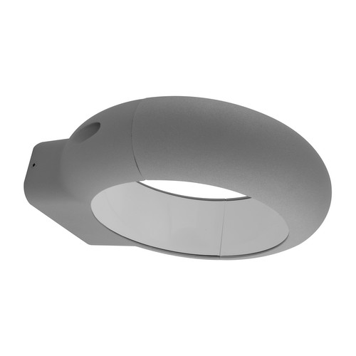 Doughnut LED Outdoor Garden Wall Light 3W Silver 3000K Warm White