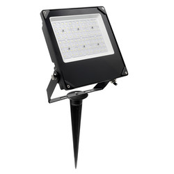 LED Black High Brightness Outdoor Garden Floodlight Spike 240V 50W 3000K Warm White