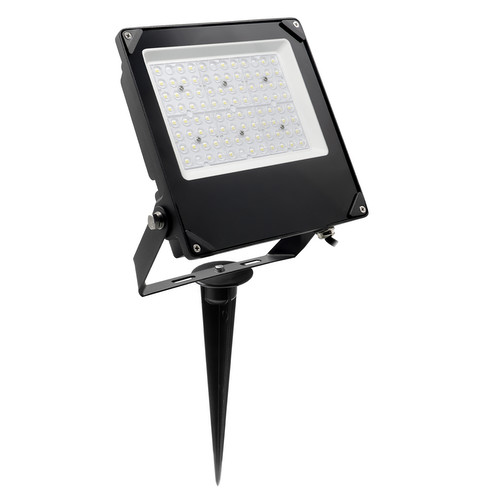 LED Black High Brightness Outdoor Garden Floodlight Spike 240V 50W 3000K Warm White