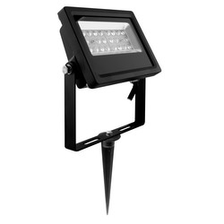 LED Black Outdoor Garden Floodlight Spike 240V 20W (=200W) 3000K Warm White
