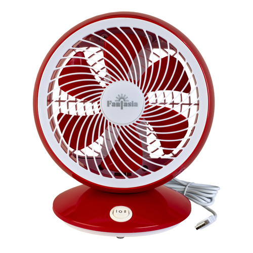 Tilting Head Cooling USB Desk Fan Red 6'' (16 cm)