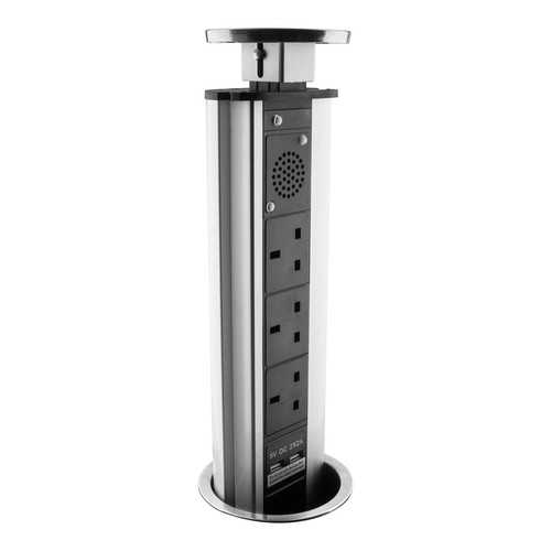 Pop-Up Socket UB-A+A Charger - With Bluetooth Speakers 240V 13A Stainless Steel