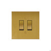 Horizon Square Rocker Switch 2 gang 20 amp 2 way Satin Brass