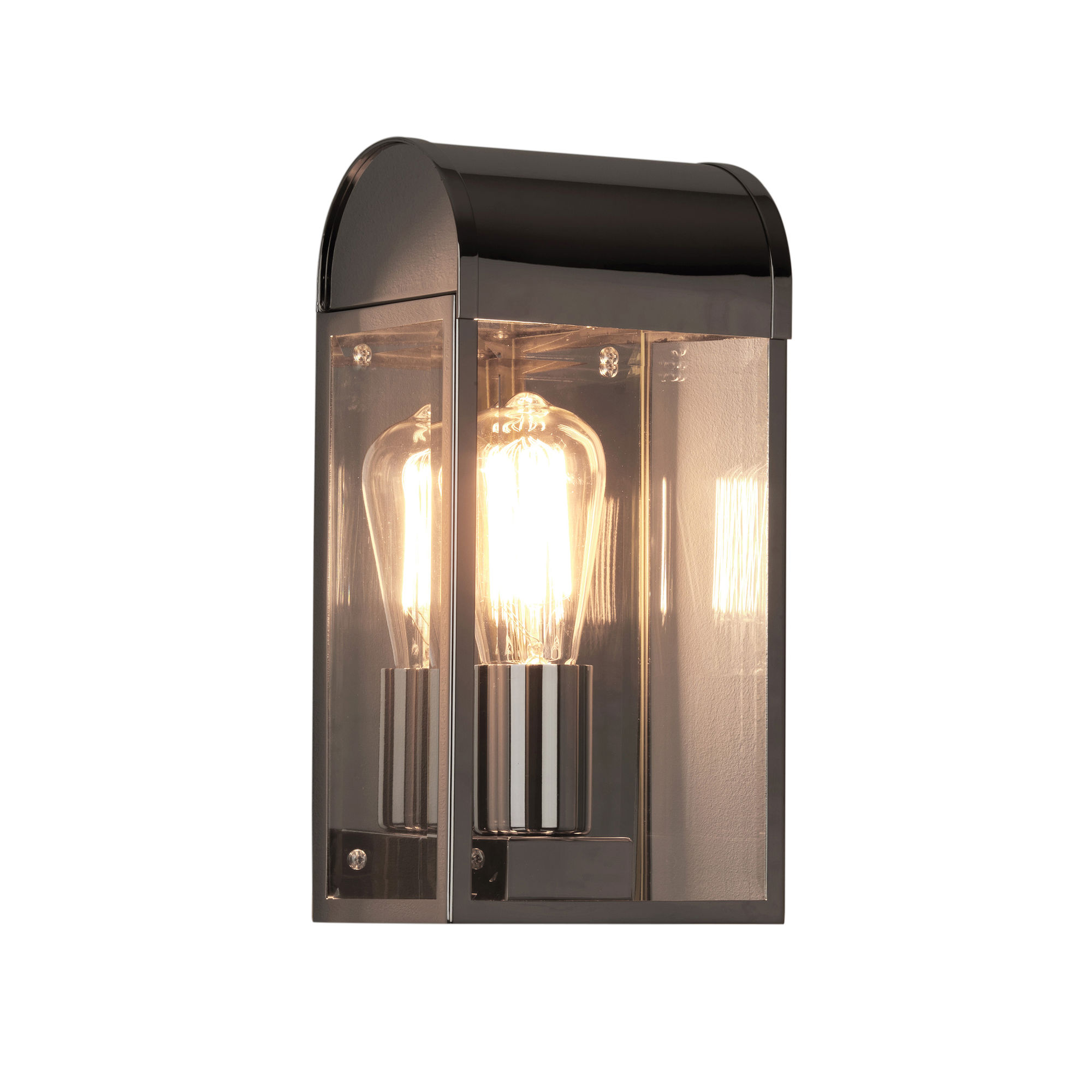 Newbury Clear Glass Wall Light 240V Polished Nickel 60W Mr Resistor