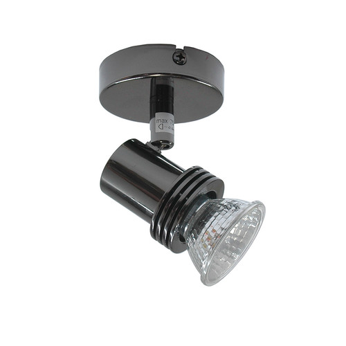 Space Single Surface Mounted Spotlight  240V 50W Black Chrome