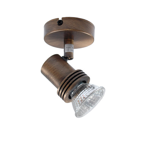 Space Single Surface Mounted Spotlight  240V 50W Antique Brass