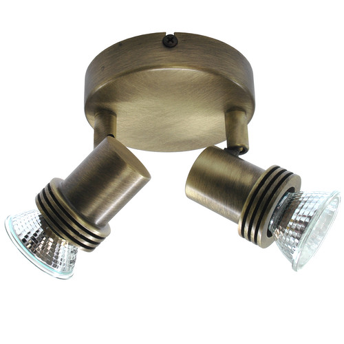 Space Double 240V 2 x 50W Antique Brass