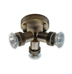 Space Triple Surface Mounted Spotlight 240V 3 x 50W Antique Brass