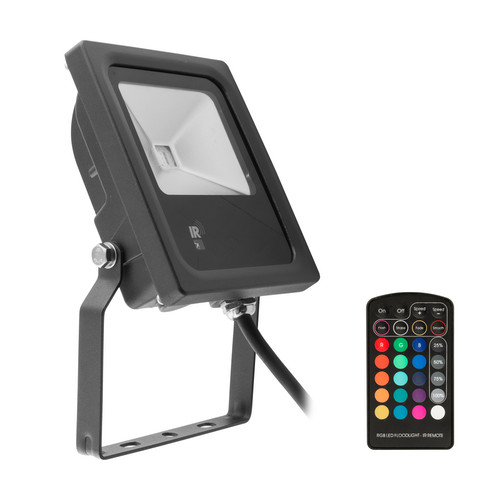 LED Black Floodlight 240V 10W (=100W) RGB