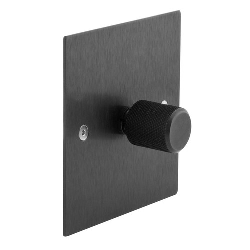 Retro Dimmer Switch Aluminium Black