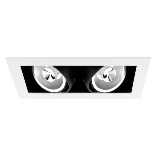 Grid Double Downlight GU10 / AR70 240V 2 x 50W White / Black