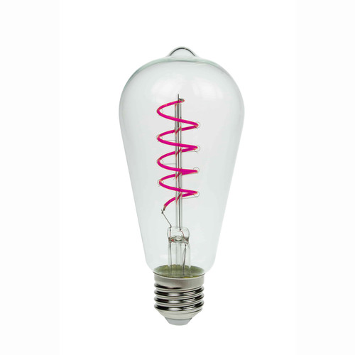 LED Funky Filament ES Light Bulb 240V 4W Magenta