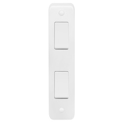 Architrave Switch 2 Gang 10A 2 Way 2W White
