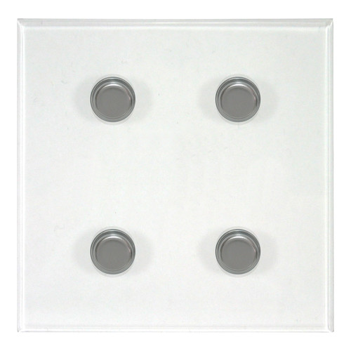 Prism Dimmer Switch 4 gang dimmer switch 400 watt 2 way Polished Stainless Steel / Clear Perpsex