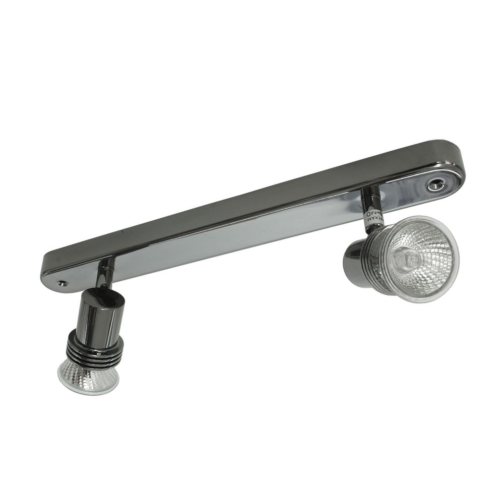 Space Double Bar Surface Mounted Spotlight 240V 2 x 50W Black Chrome ...