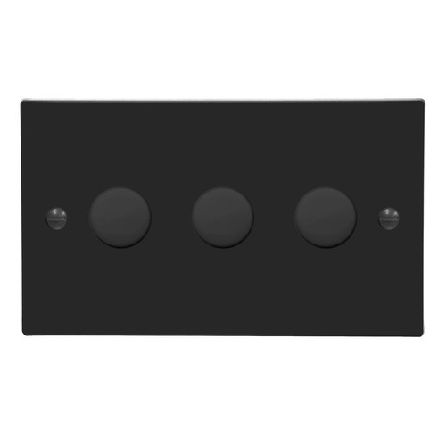 Dimmer Switch 3 gang 400W Matt Black