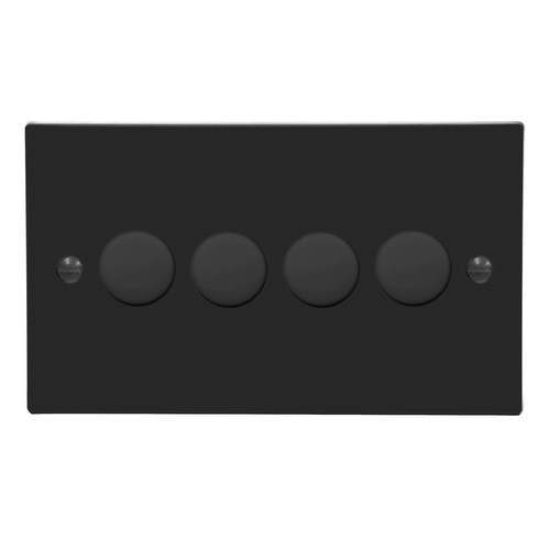 Dimmer Switch 4 gang 400W Matt Black