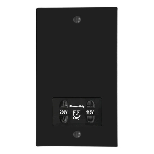Shaver Socket 1 gang 110/240V Matt Black