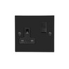 Switched Socket Outlet 1 gang 13 amp Matt Black
