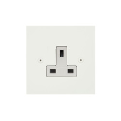 Horizon Square Unswitched Socket Outlet Paintable 1 gang 13 amp Primed White