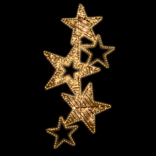 Christmas Stars Motif Post Light (850x2000mm) White