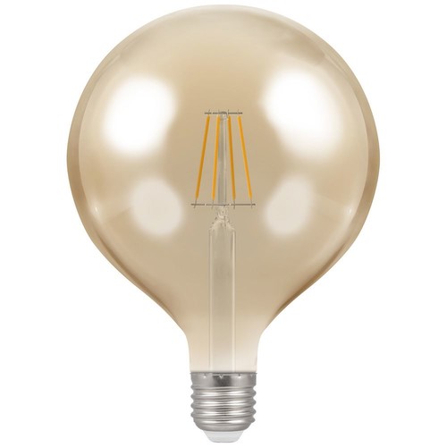 LED Filament Antique Globe 125mm 638lm 2200K Dimmable Light Bulb ES 7.5W