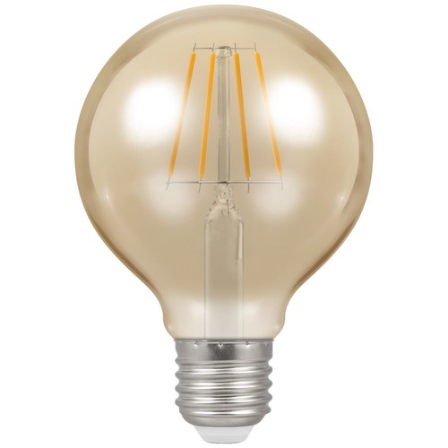 LED Filament Antique Globe 80mm 410lm 2200K Dimmable Light Bulb ES 5W