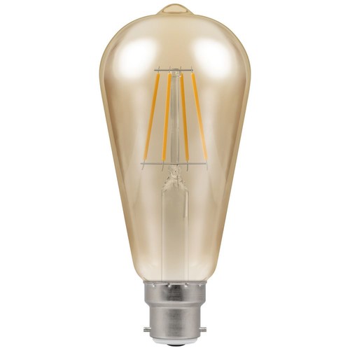 LED Cage Filament Antique 64mm 638lm 2200K Dimmable Light Bulb BC 7.5W
