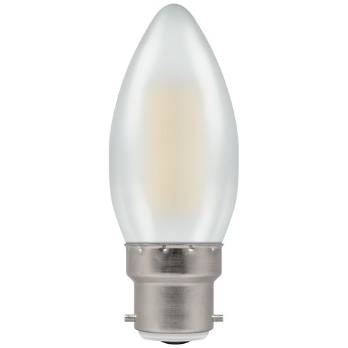 BC LED Candle Light Bulb 5W 470lm (=40W) Dimmable 240V Pearl 2700K Warm White
